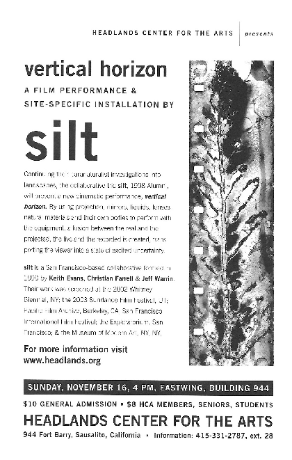 silt, program notes. Courtesy of the Archives of San Francisco Cinematheque.